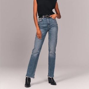 Abercrombie & Fitch Blue The 90's Straight Ultra High Rise Jeans Size 31